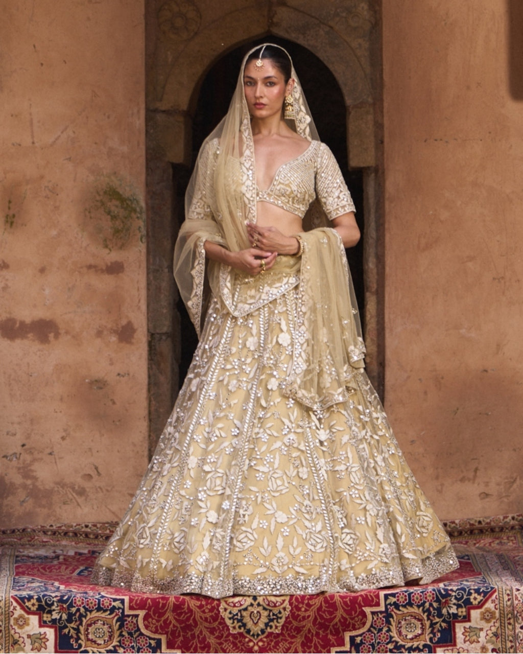 Asanti Lehenga in Golden Beige