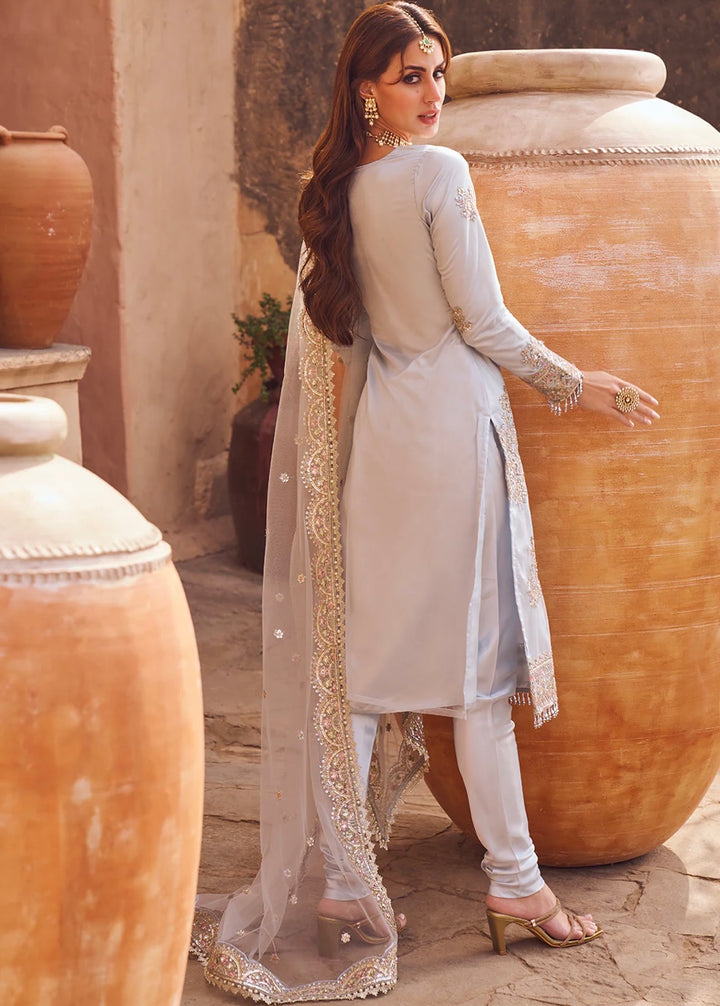 Deva Straight Suit in Dusty Blue Grey