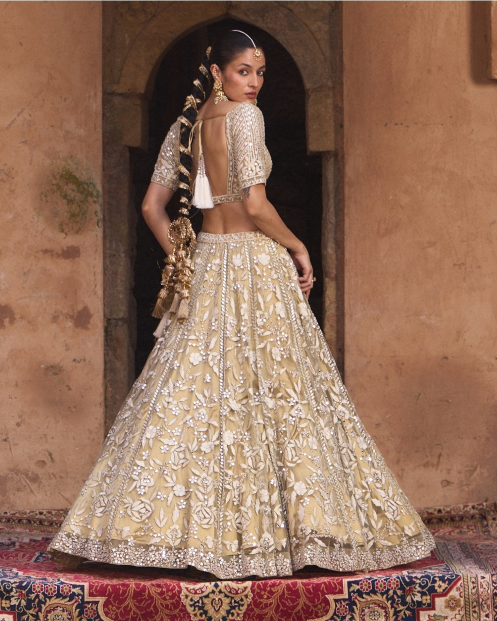 Asanti Lehenga in Golden Beige