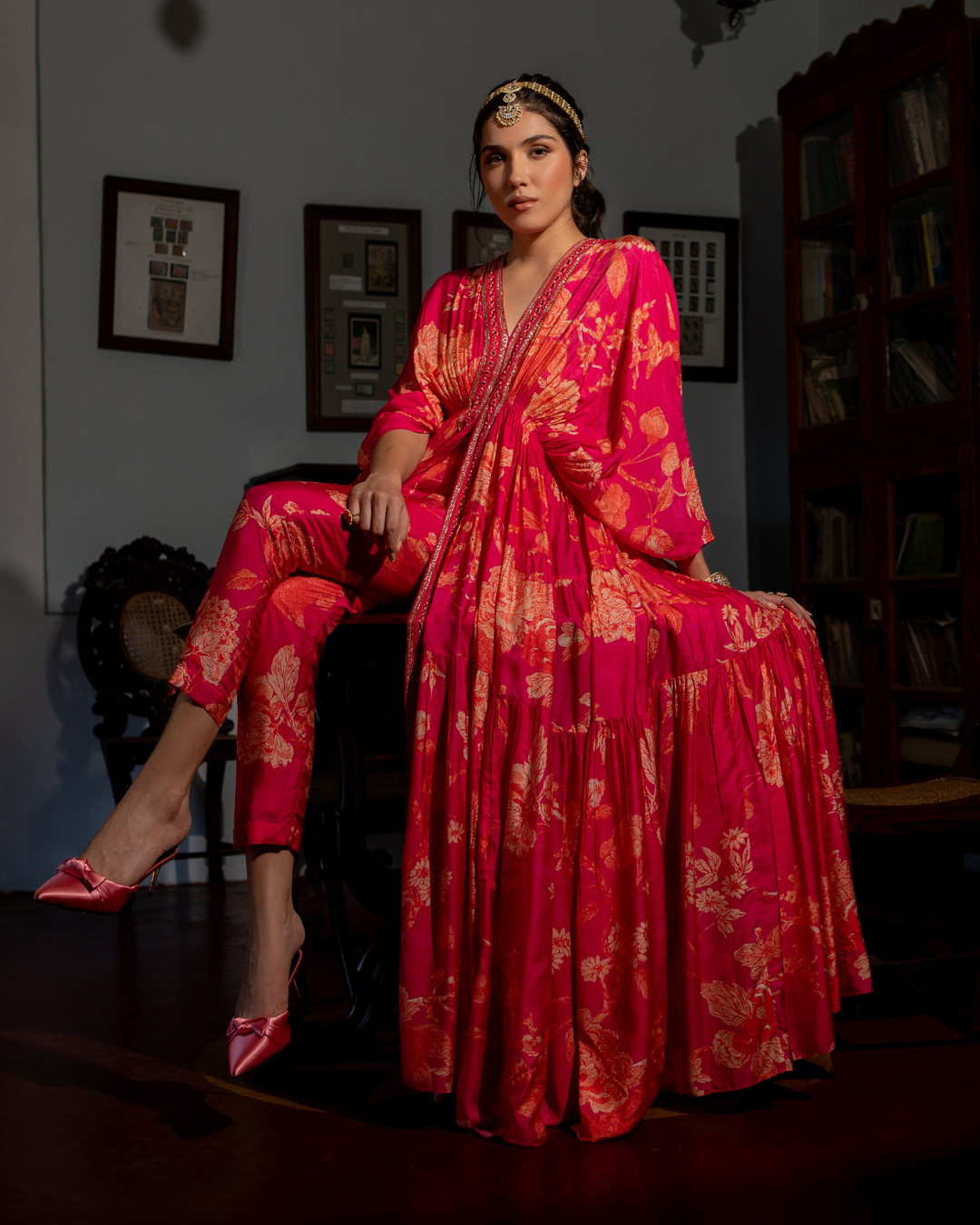 Anaya Pink & Orange Kaftan Set