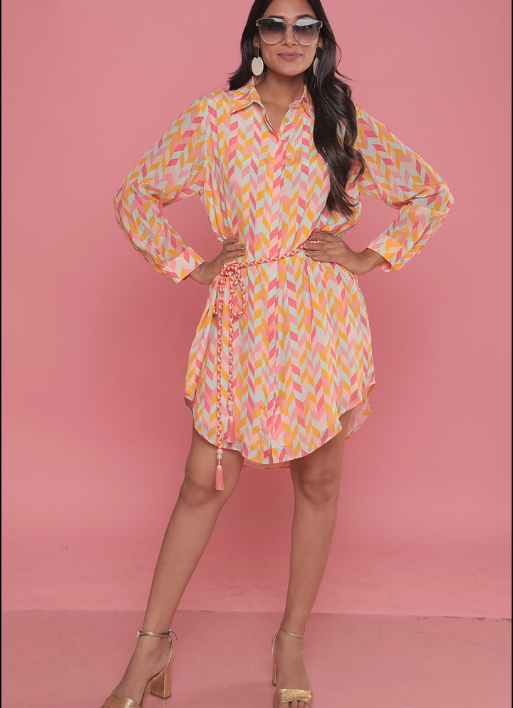 Mira Multicolored Print Dress