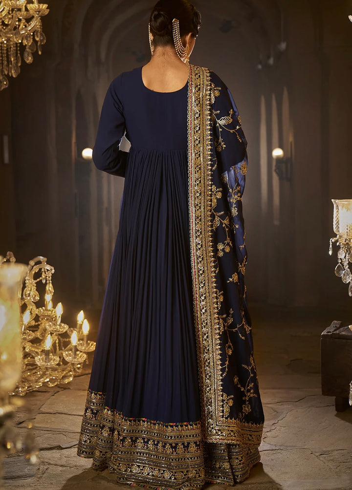Nidhi Embroidered Anarkali in Navy Blue