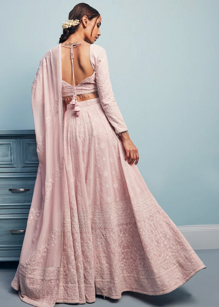 Eliza Embroidered Lehenga in Blush Pink