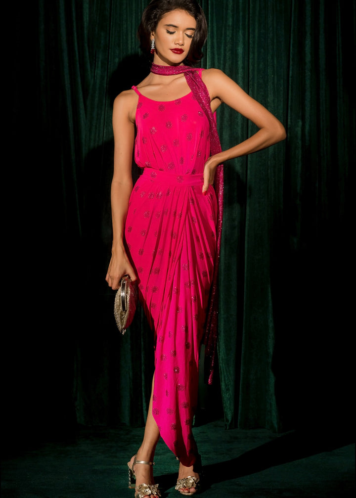 Neela Lycra Draped Skirt Set