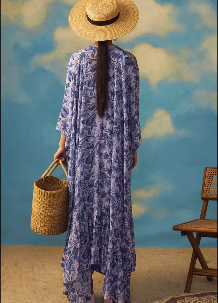 Chavi Blue Purple Pant Set