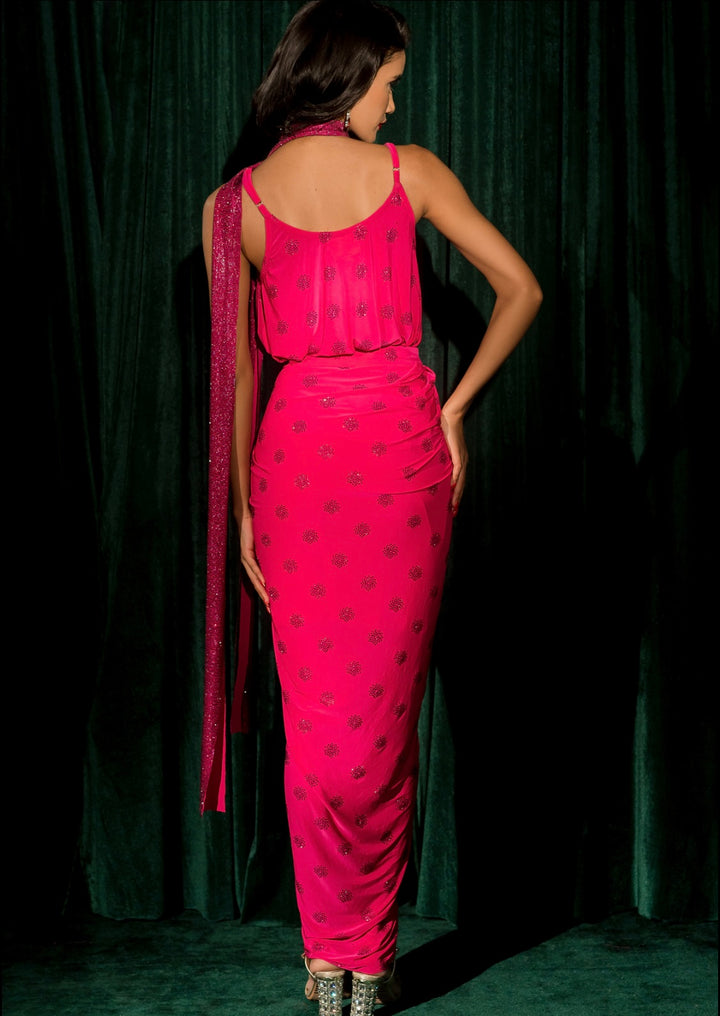 Neela Lycra Draped Skirt Set