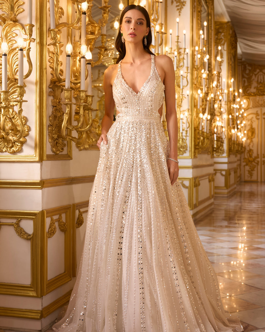 Myra Ivory Mirror Gown