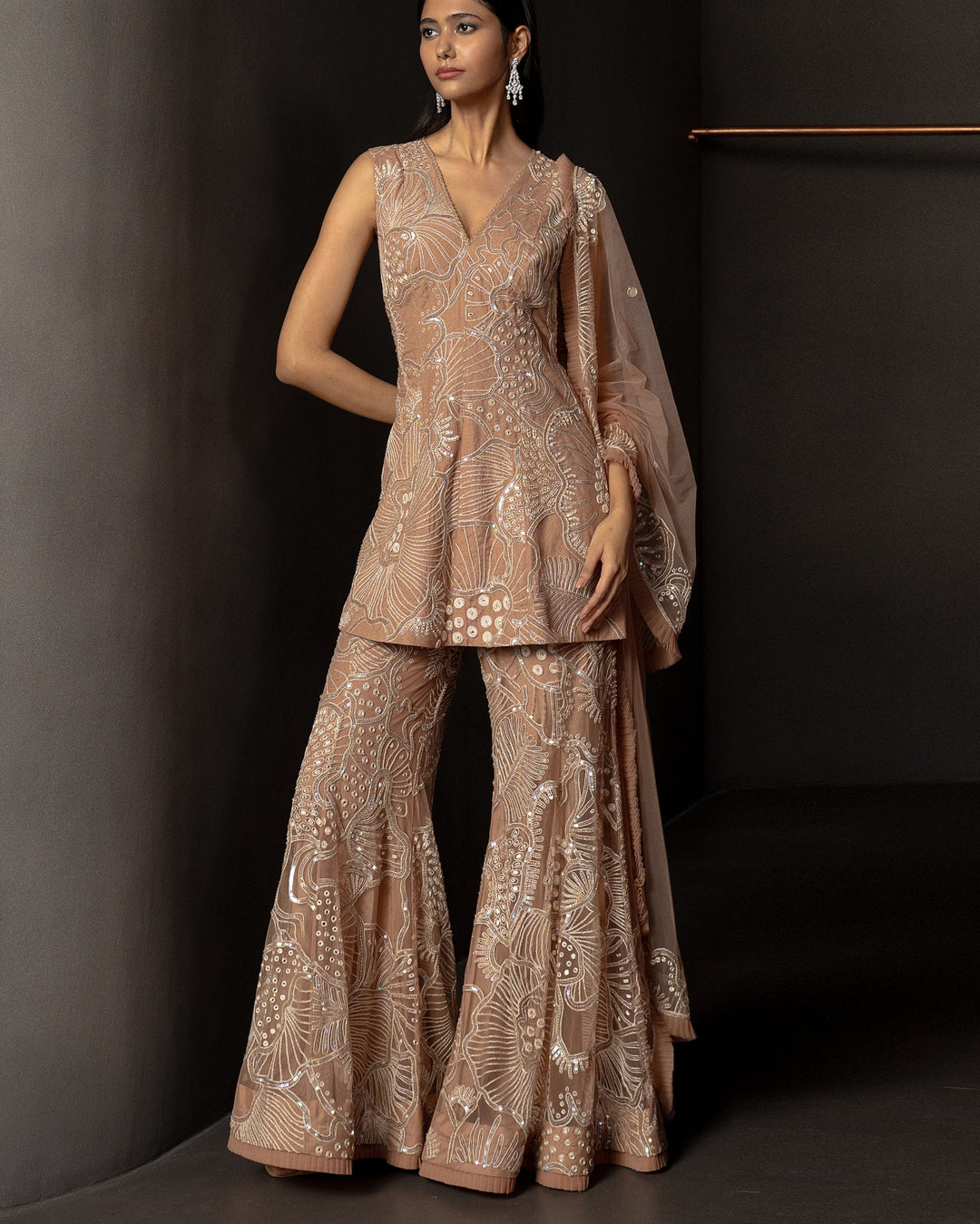 Avisa Sea Coral Kurta Set