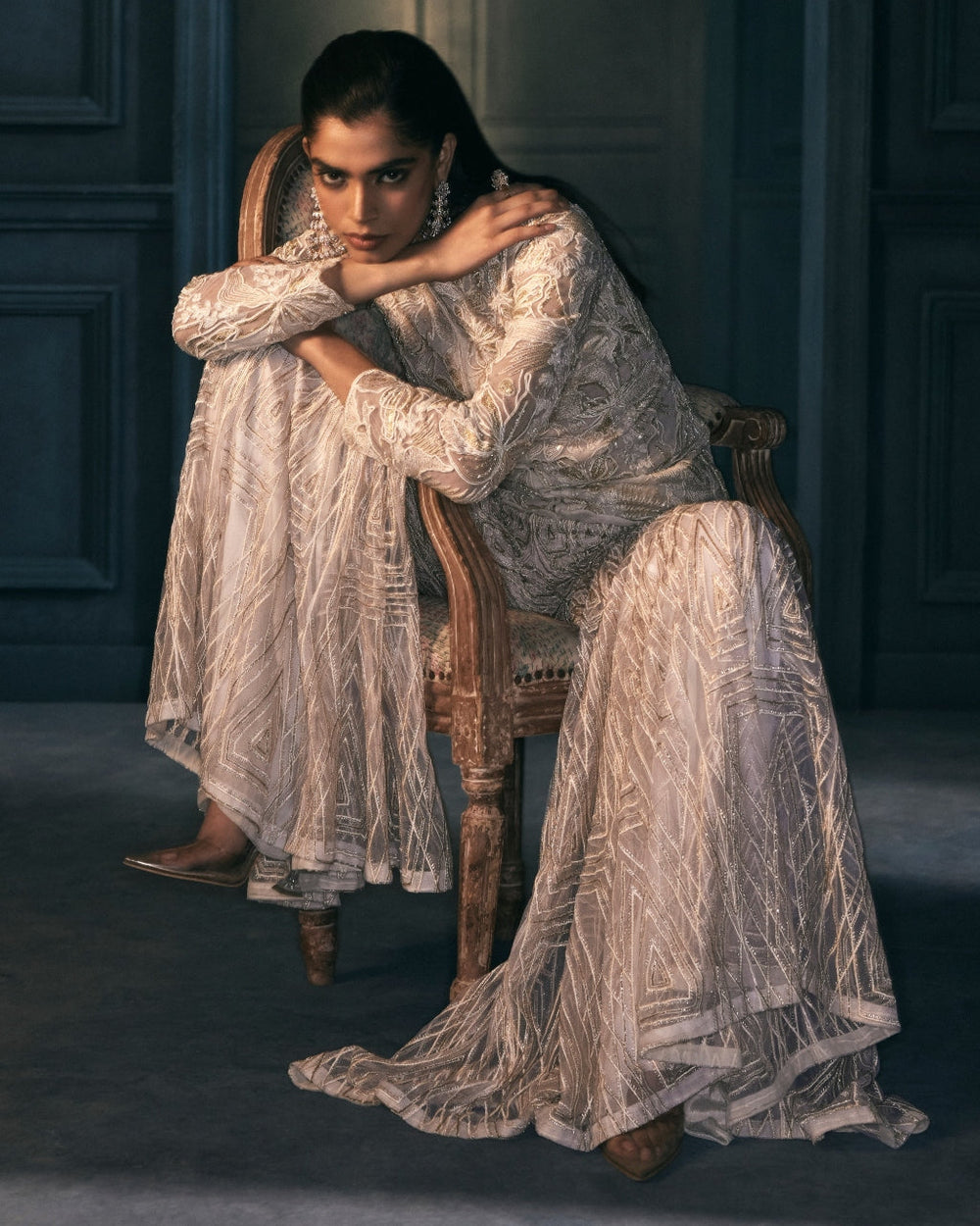 Meher Ivory Kurta Set - detail
