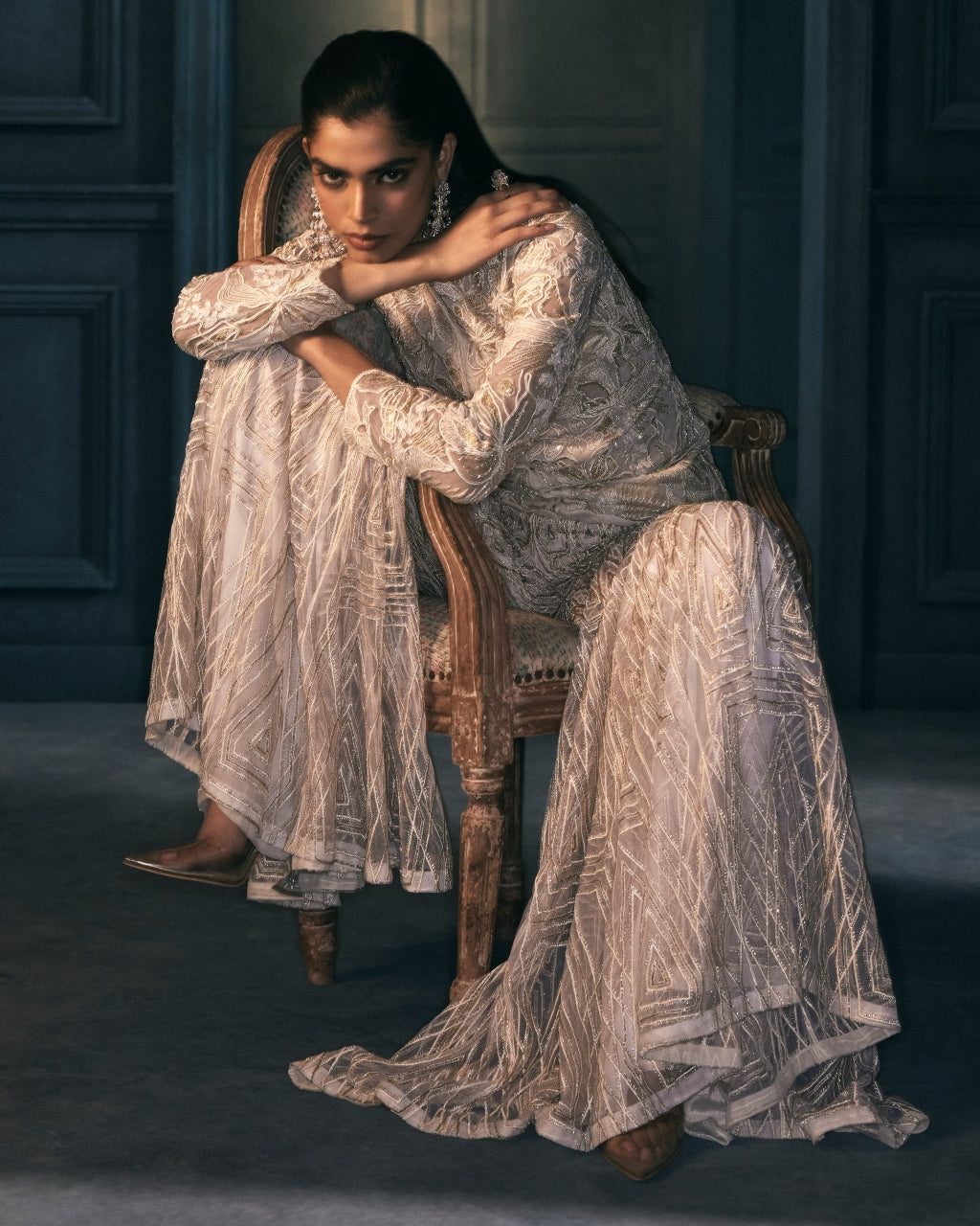 Meher Ivory Kurta Set - detail