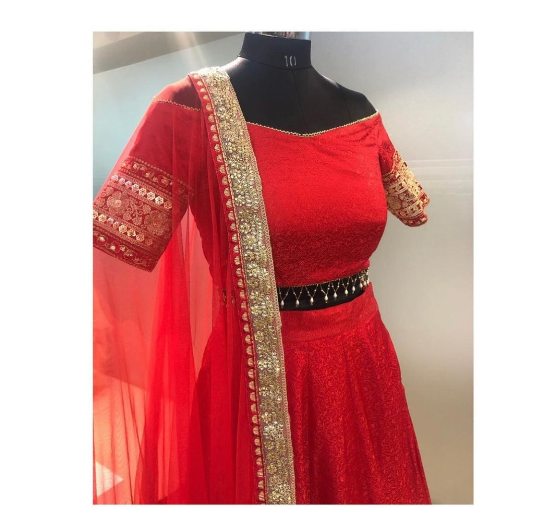 Mani Lehenga in Red - Khayal Custom Design