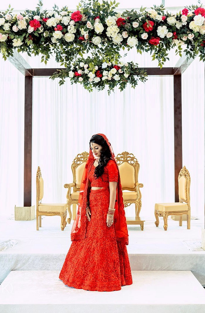 priyanka red wedding dress See the Red Dior Dress Priyanka Chopra Wore for Her Indian Wedding Reception