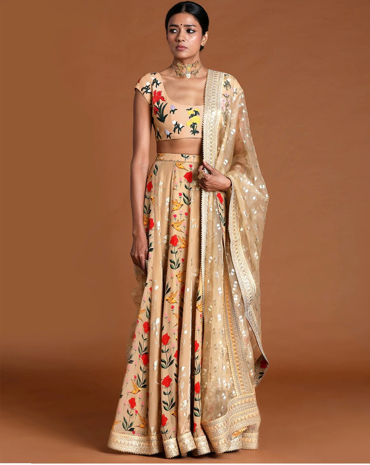 Hanisha Lehenga in Oatmeal